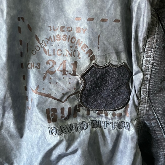 Men’s Jacket by Buffalo Thin Blue jacket with Black Denim Sleeves. L - Picture 6 of 10